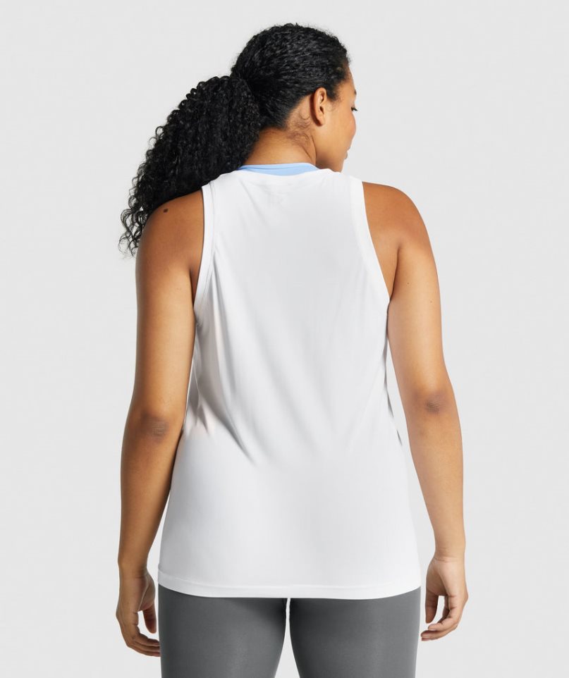 Women's Gymshark Fit Seamless Loose Tanks White | CA 06D351